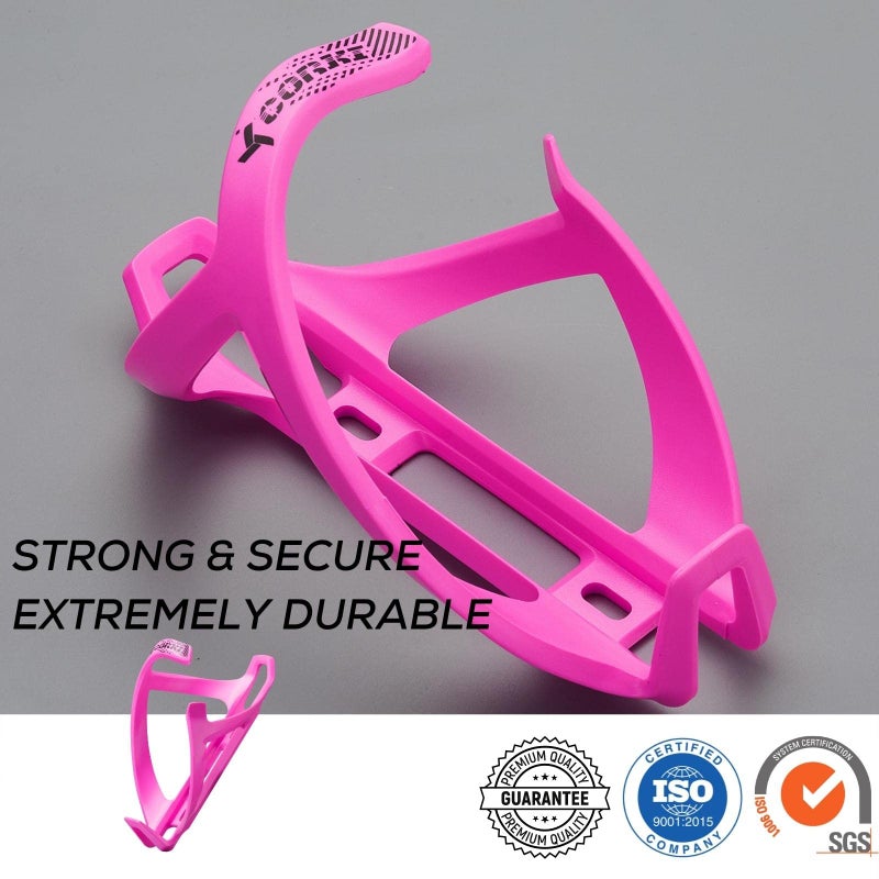 corki Cycles Bike Water Bottle Holder Right Side Load Water Bottle Cage for Road, MTB, Gravel Bicycles Magenta Pink 2 Pack - Image 3
